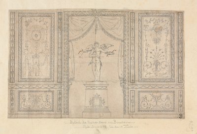 Statue von Amor in einer Wandnische von Paolo Vincenzo Bonomini