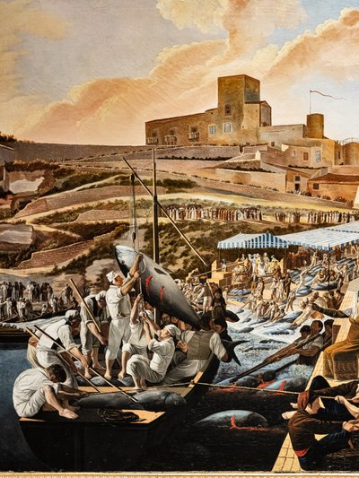 Die Thunfisch-Mattanza in Solanto in Anwesenheit der königlichen Familie von Paolo de Albertis