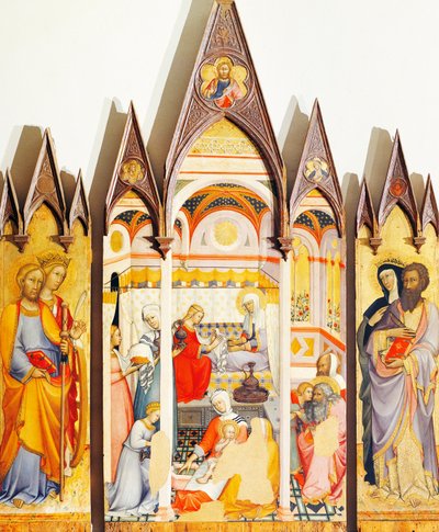 Altarbild der Geburt der Jungfrau von Paolo di Giovanni Fei (ca. 1345-ca. 1411) von Paolo di Giovanni Fei