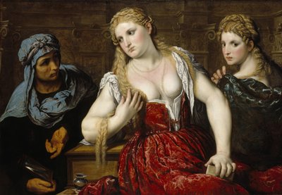 Venezianische Frauen bei ihrer Toilette von Paris Bordone