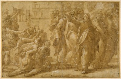 Christus mit seinen Jüngern heilt die Aussätzigen von Parmigianino (1503 40)
