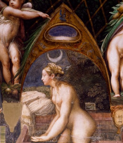 Diana taucht in die Quelle, aus dem Mythos von Diana und Actaeon von Parmigianino