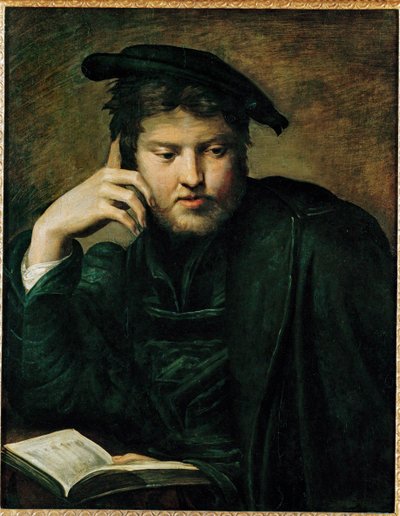 Mann mit Buch, frühes Werk von Parmigianino (1503 40)