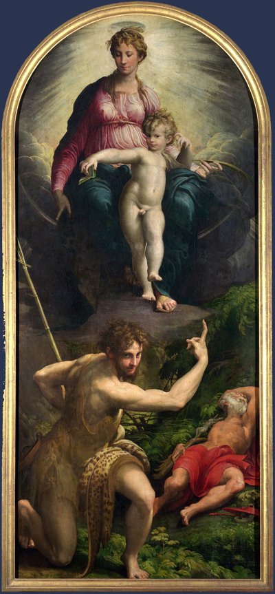 Madonna mit Kind, St. Johannes und St. Hieronymus von Parmigianino