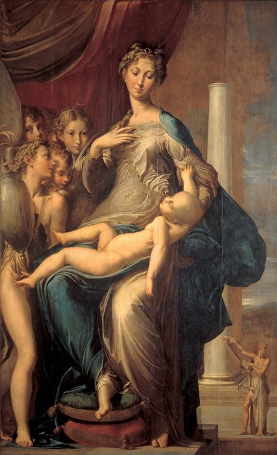 Madonna mit langem Hals, Gemälde von Parmigianino von Parmigianino