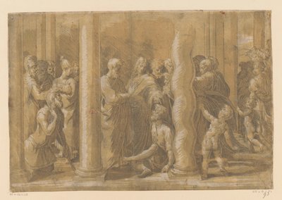 Heilige Petrus und Johannes heilen einen Gelähmten von Parmigianino (attributed to)
