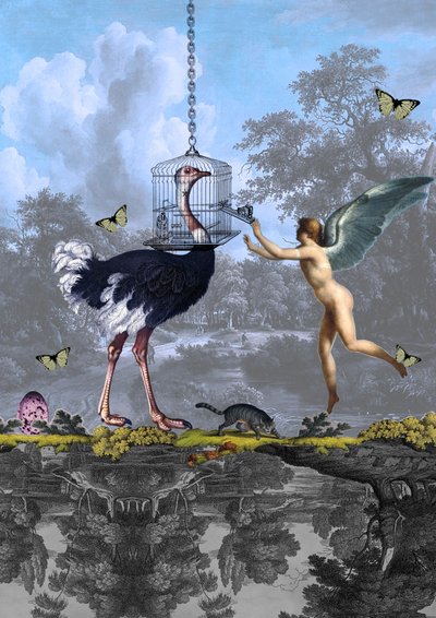 Surrealer Straußenengeltraum von Pascal Bouchet-Spiegel