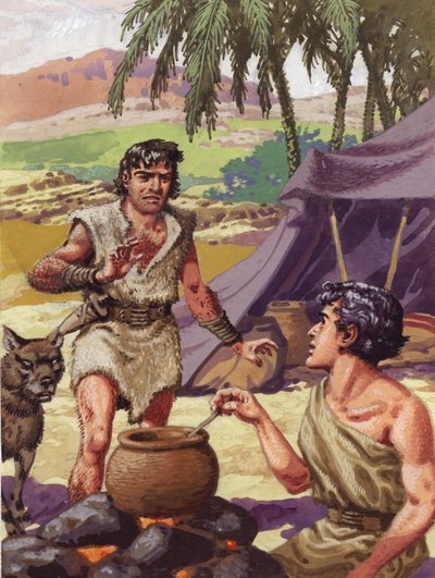 Esau bittet seinen Bruder Jakob um Essen von Pat (1907 95) Nicolle