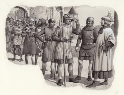 Fußsoldaten aus dem 14. Jahrhundert von Pat (1907-95) Nicolle