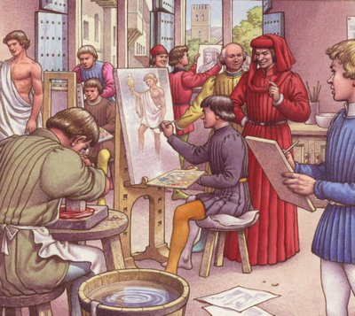 Lorenzo de Medici besucht die Schule für Künstler von Pat (1907 95) Nicolle