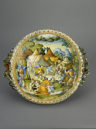 Becken mit der Sammlung von Manna, wahrscheinlich Urbino, ca. 1600-20 von Patanazzi Workshop