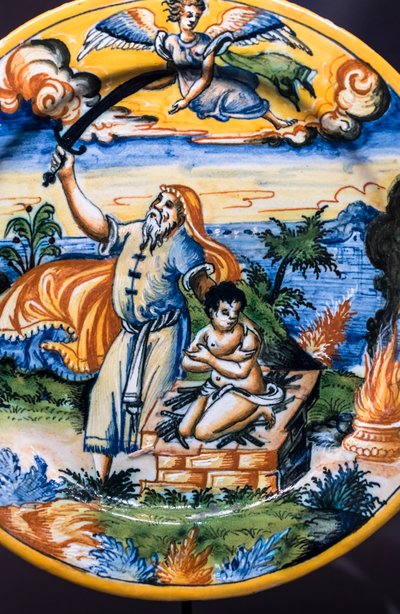 Teller: Das Opfer Isaaks (Detail), spätes 16. bis frühes 17. Jahrhundert von Patanzi