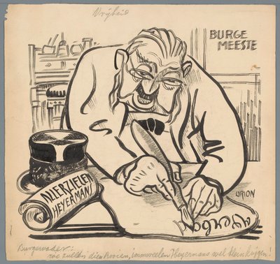 Bürgermeister verbietet Heijermans Allerseelen von Patricq Kroon (signed by artist)