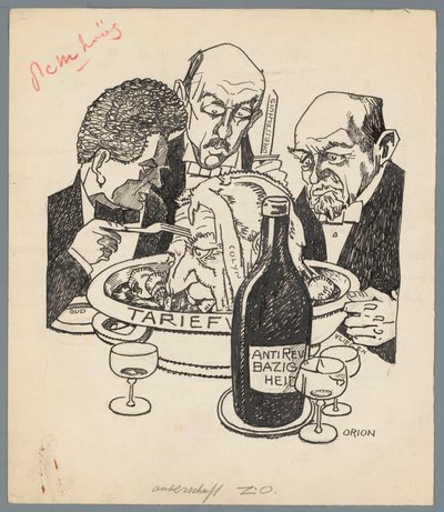Colijn und das Tarifgesetz Die Kalbskopf von Patricq Kroon (signed by artist)