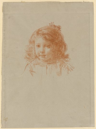 Büste eines jungen Mädchens (recto); Profil eines jungen Mädchens (verso) von Paul Adolphe Rajon