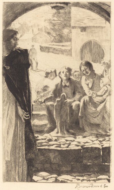 Pierre kopiert die Jungfrau vom Portal der Kirche von Marly von Paul Albert Besnard