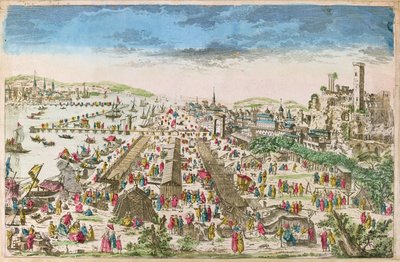 Der Jahrmarkt von Beaucaire und eine Ansicht von Tarascon von Paul André Basset