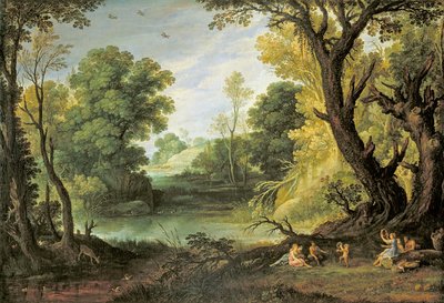 Landschaft mit Nymphen und Satyrn, 1623 von Paul Bril