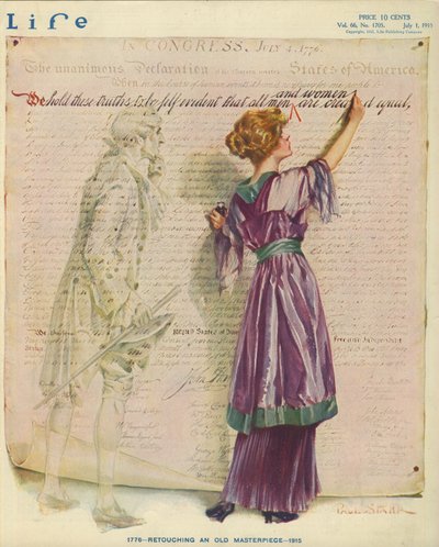 1776 - Retusche eines alten Meisterwerks - 1915, Titelbild des Life-Magazins von Paul C. Stahr