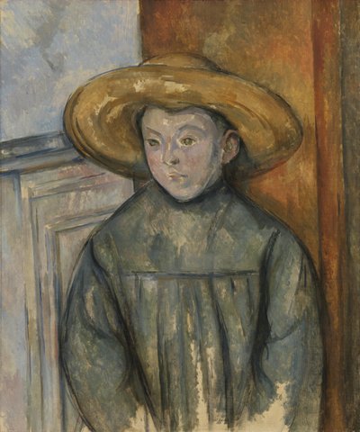 Junge mit Strohhut von Paul Cézanne