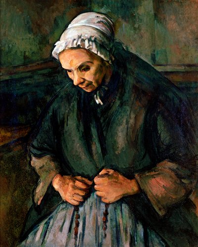 Alte Frau am Rosenkranz von Paul Cézanne