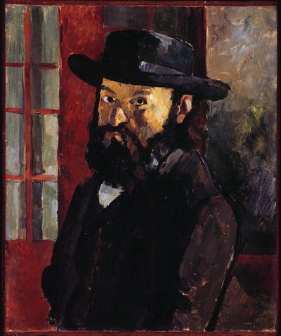 Porträt von Cezanne mit Filzhut von Paul Cezanne