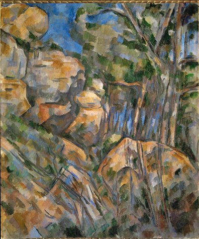 Felsen bei den Grotten über Chateau-Noir von Paul Cezanne