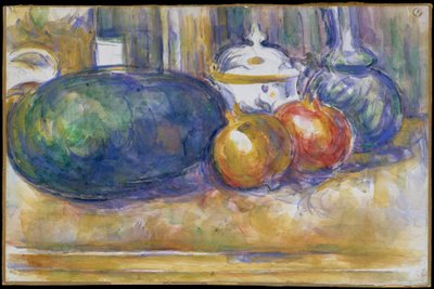Stillleben mit einer Wassermelone und Granatäpfeln, 1900-06 von Paul Cézanne