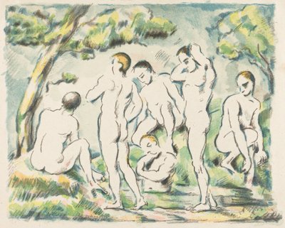Die Badenden (kleine Platte) von Paul Cézanne