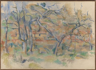 Bäume und Häuser, Provence von Paul Cézanne