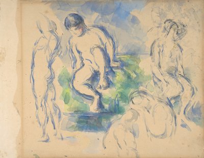 Badende (recto), Stillleben (verso), ca. 1890 (recto) - 1900 (verso) von Paul Cézanne