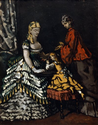 Interieur mit zwei Frauen und einem Kind, ca. 1861 von Paul Cézanne