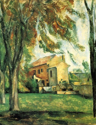 Kastanienbäume und Bauernhof in Jas de Bouffan von Paul Cézanne