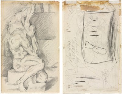 Skizze einer anatomischen Skulptur (recto) Skizze von Madame Cézanne (verso) von Paul Cézanne