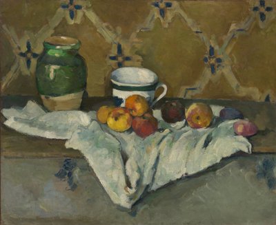 Stillleben mit Krug, Tasse und Äpfeln, ca. 1877 von Paul Cézanne