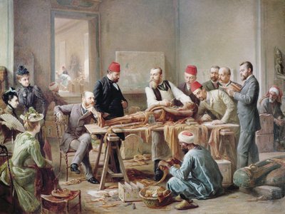 Untersuchung einer Mumie - eine Priesterin von Amun, ca. 1891 von Paul Dominique Philippoteaux