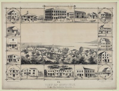 Nr. 4. Ansicht von Honolulu. Von der katholischen Kirche. von Paul Emmert