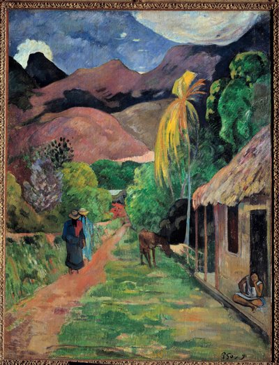 Eine Straße in Tahiti von Paul Gauguin