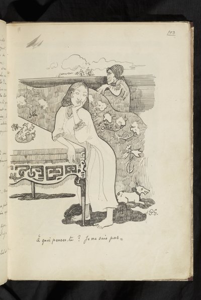 Avant et après - Zeichnung "À quoi-penses-tu? Je ne sais pas" von Paul Gauguin