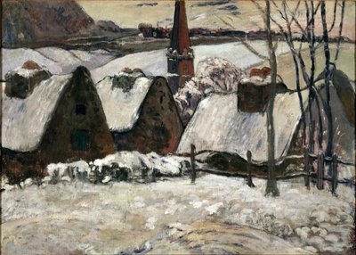 Bretonisches Dorf im Schnee von Paul Gauguin