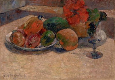 Stillleben mit Mangos und einer Hibiskusblüte von Paul Gauguin