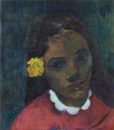 Kopf einer Tahitianerin, oder Die Blume, die zuhört von Paul Gauguin