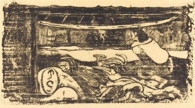 Innenansicht einer Hütte von Paul Gauguin