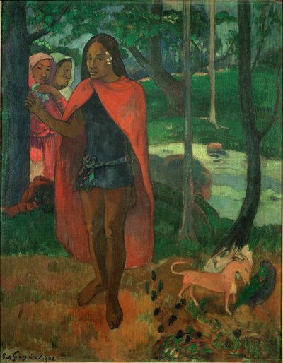 Der Zauberer von Hiva Oa, auch der Marquesaner mit dem roten Umhang genannt von Paul Gauguin