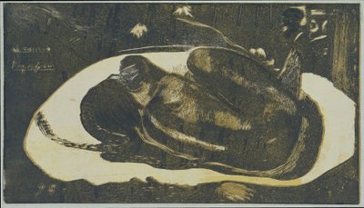 Liegendes Mädchen, das Angst vor Geistern der Verstorbenen hat von Paul Gauguin