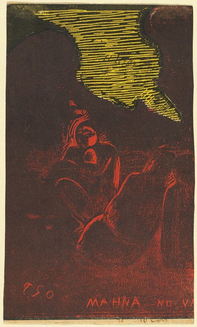Mahna no Varua Ino (Der Dämon spricht) [verso] von Paul Gauguin