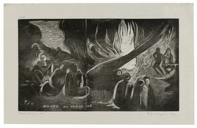 Mahna no varua ino (Der Teufel spricht), aus der Noa Noa Suite von Paul Gauguin