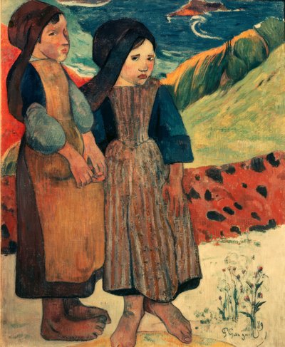 Kleine Bretoninnen am Meer von Paul Gauguin