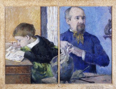 Porträt des Bildhauers Jean-Paul Aubé 1837-1916 mit Sohn Emile, 1882 von Paul Gauguin