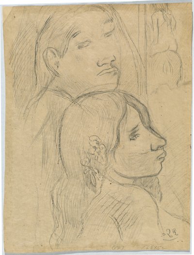 Zwei Marquesaner [verso] von Paul Gauguin